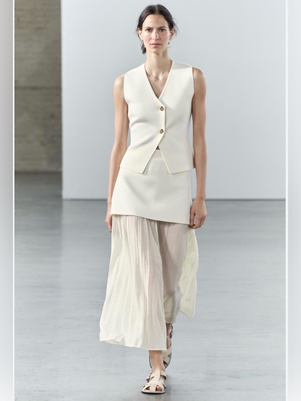 Zara Zara Knit and Gauze Maxi Skirt